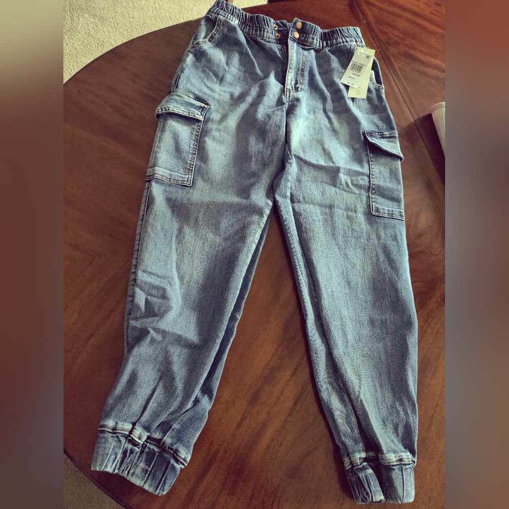 Denim Cargo Joggers